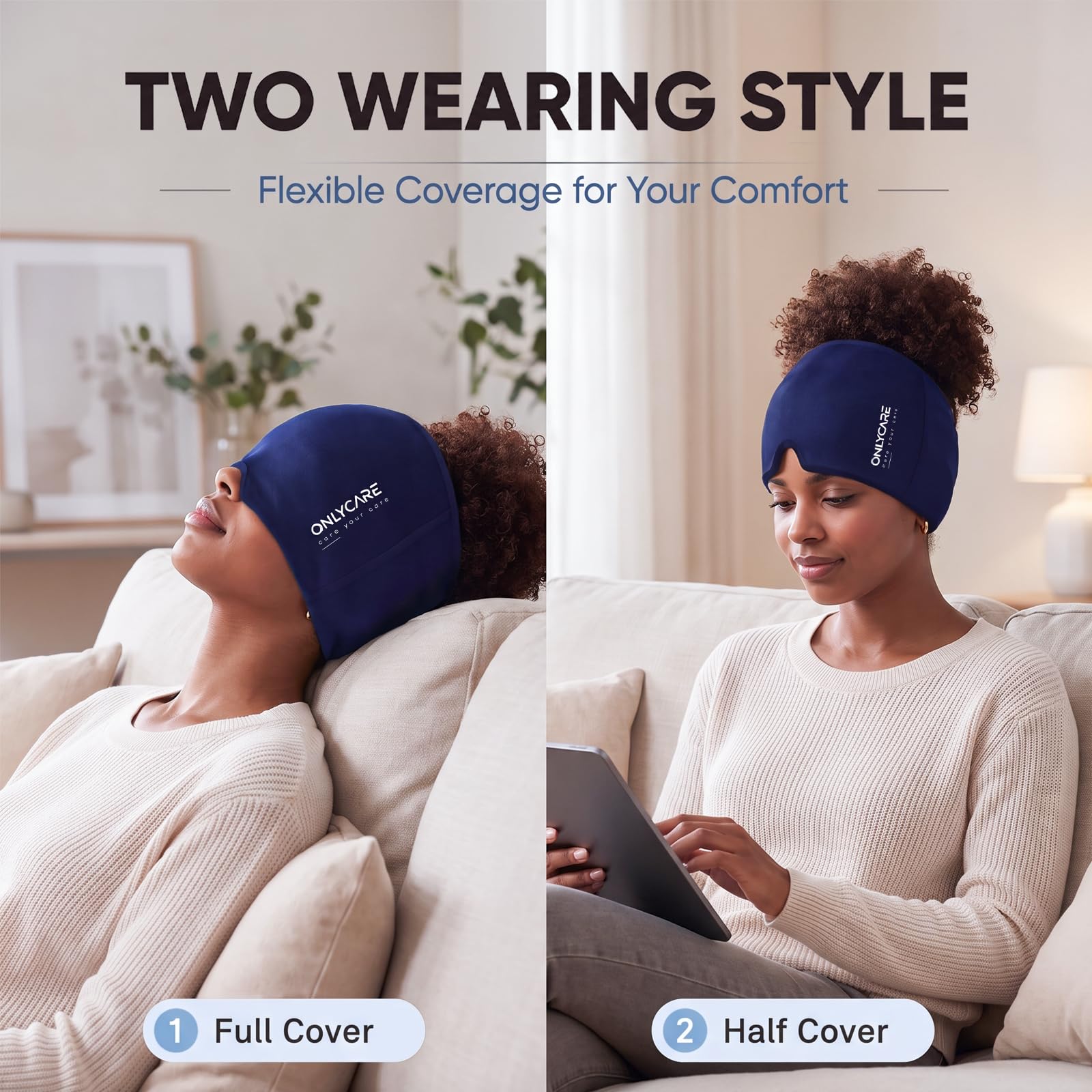 ONLYCARE Migraine Relief Cap, Headache Relief Cold Cap with Odorless Gel — Amazon image 5