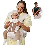 MOMTORY Baby Carrier Newborn to Toddler, 6-in-1 Baby Carrier Plus Size Friendly, Comfy and Supportive, Adjustable Detachable Infant Baby Hip Seat Carrier for 7-50lbs