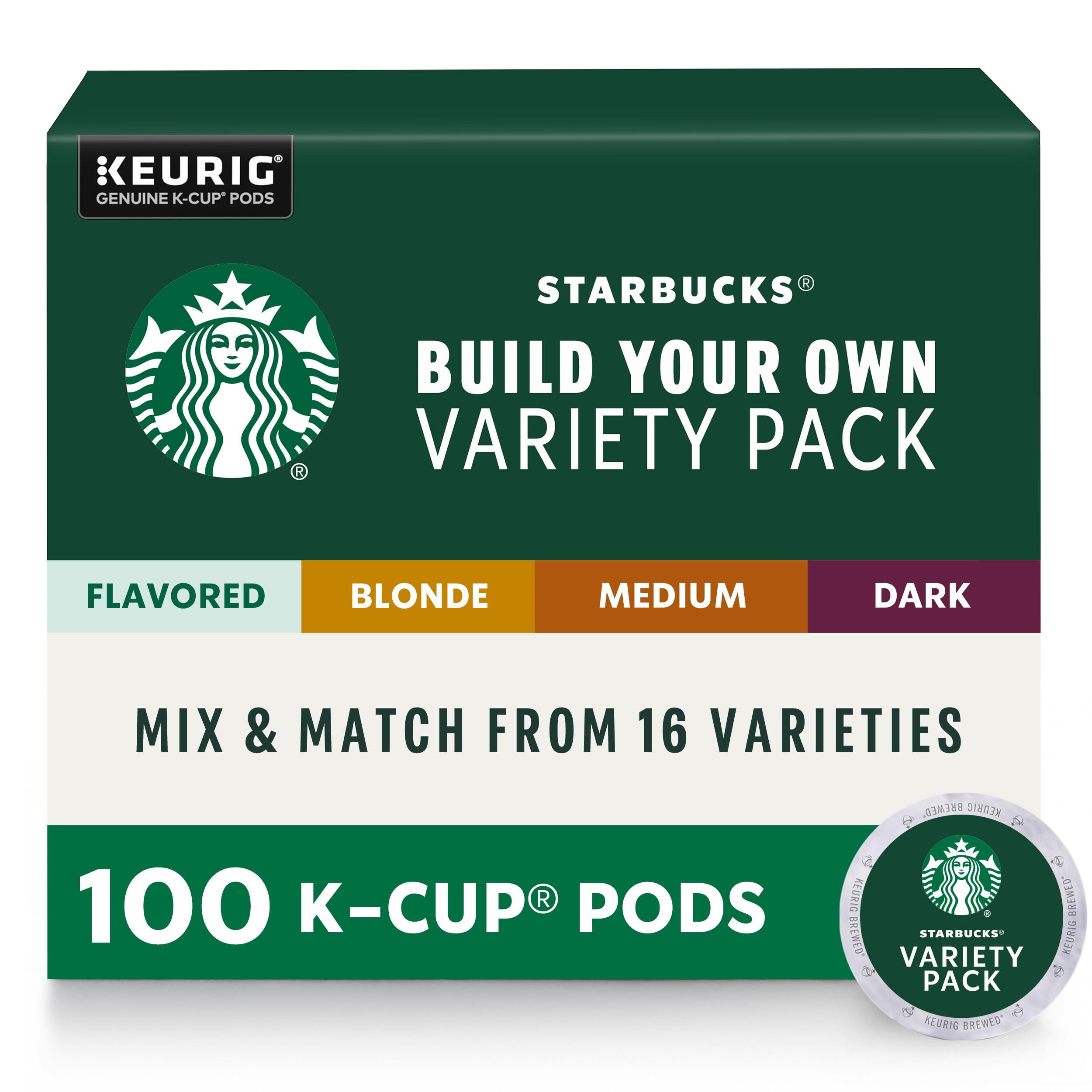 Sponsored Ad - Starbucks Coffee, Keurig K-Cup Pods, Custom Build Your Own Variety Pack, 100 Pods