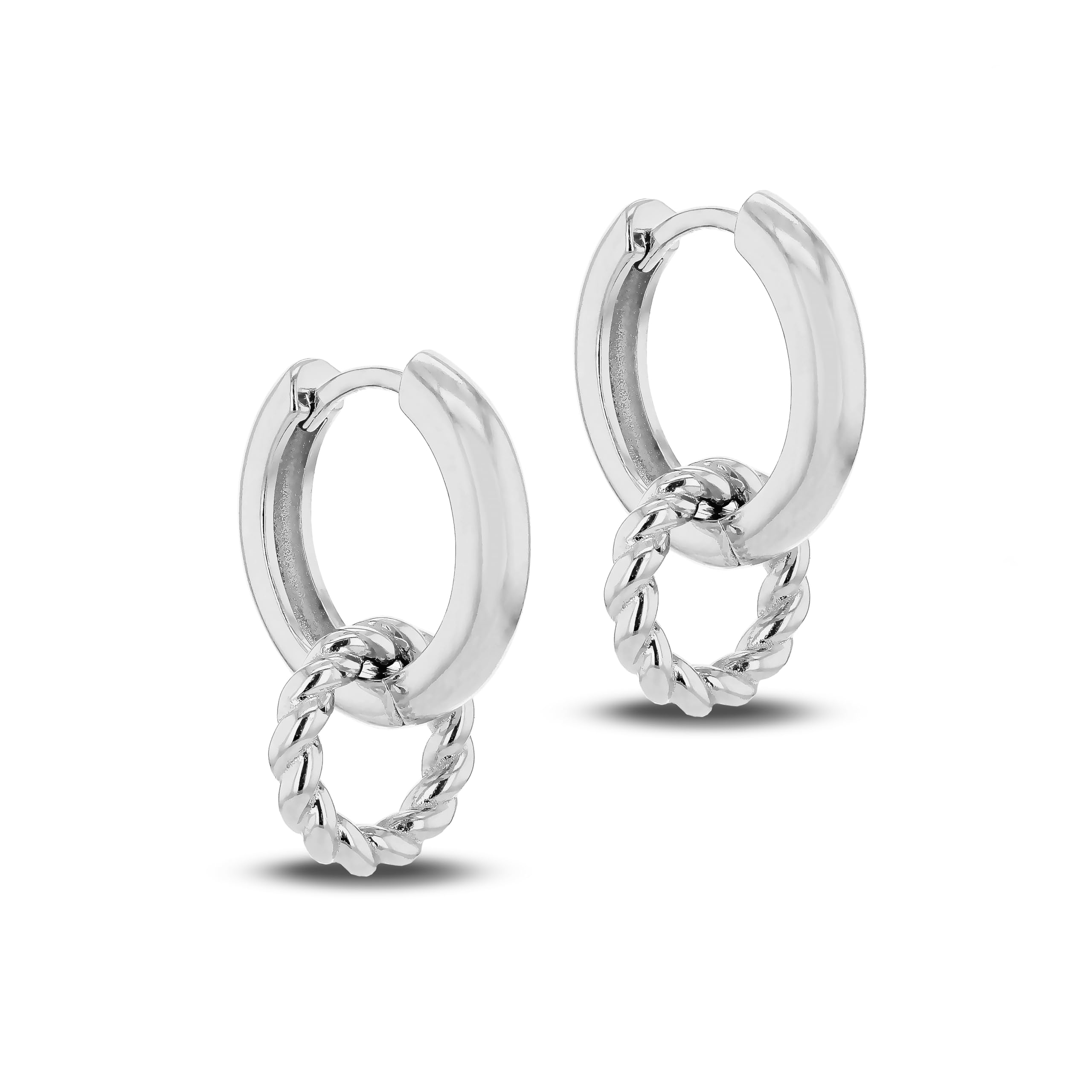 Amazon Essentials Sterling Silver Twisted Ring Hoop Creole Earrings