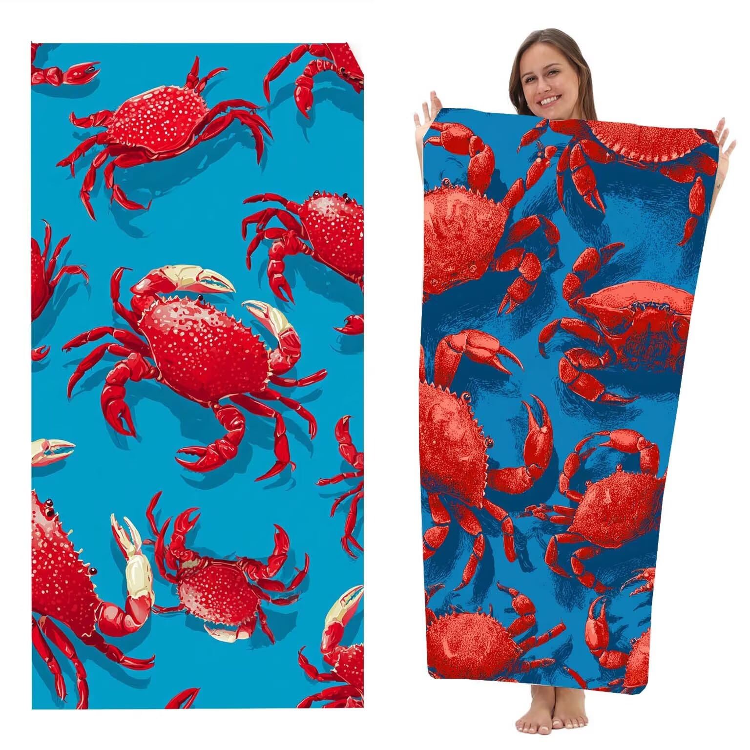 Ręczniki plażowe z mikrofibry dla dorosłych, 100 x 200 cm, 2 szt., lekki ręcznik plażowy z jednostronnym nadrukiem, bardzo duży, szybkoschnący, bez piasku, do pływania, podróży, biwakowania, z-5849