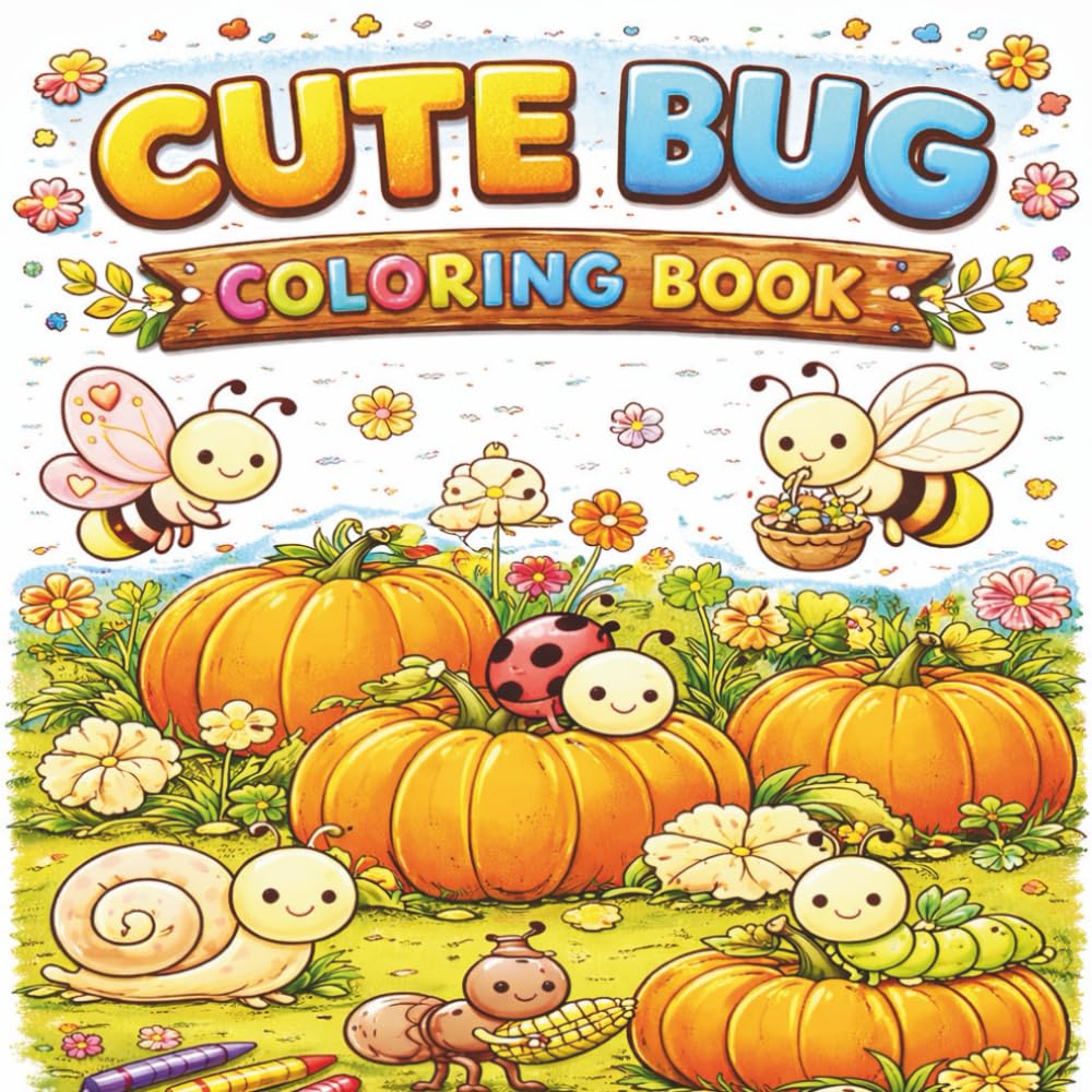 Cute Bugs Coloring Book for Kids Ages 3–6: Adorable Kawaii Insects, Bees, Ladybugs and Butterflies – Simple & Fun Coloring Pages for Preschool and Kindergarten