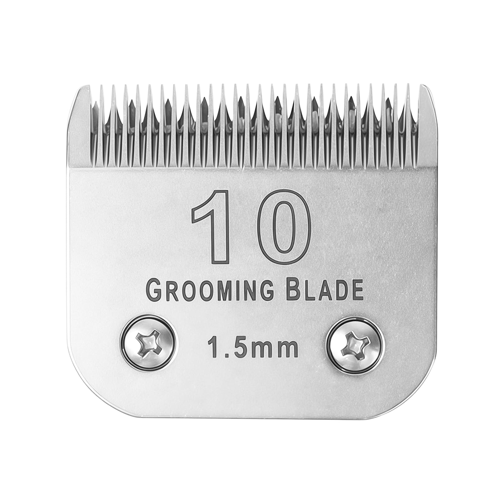 MEMIRY Size 10 Detachable Dog Grooming Blades, Compatible with Andis, Oster A5, Wahl KM10 Series Clippers, Cut Length 1.5mm, Silver (10#1.5mm, 1 Pcs)