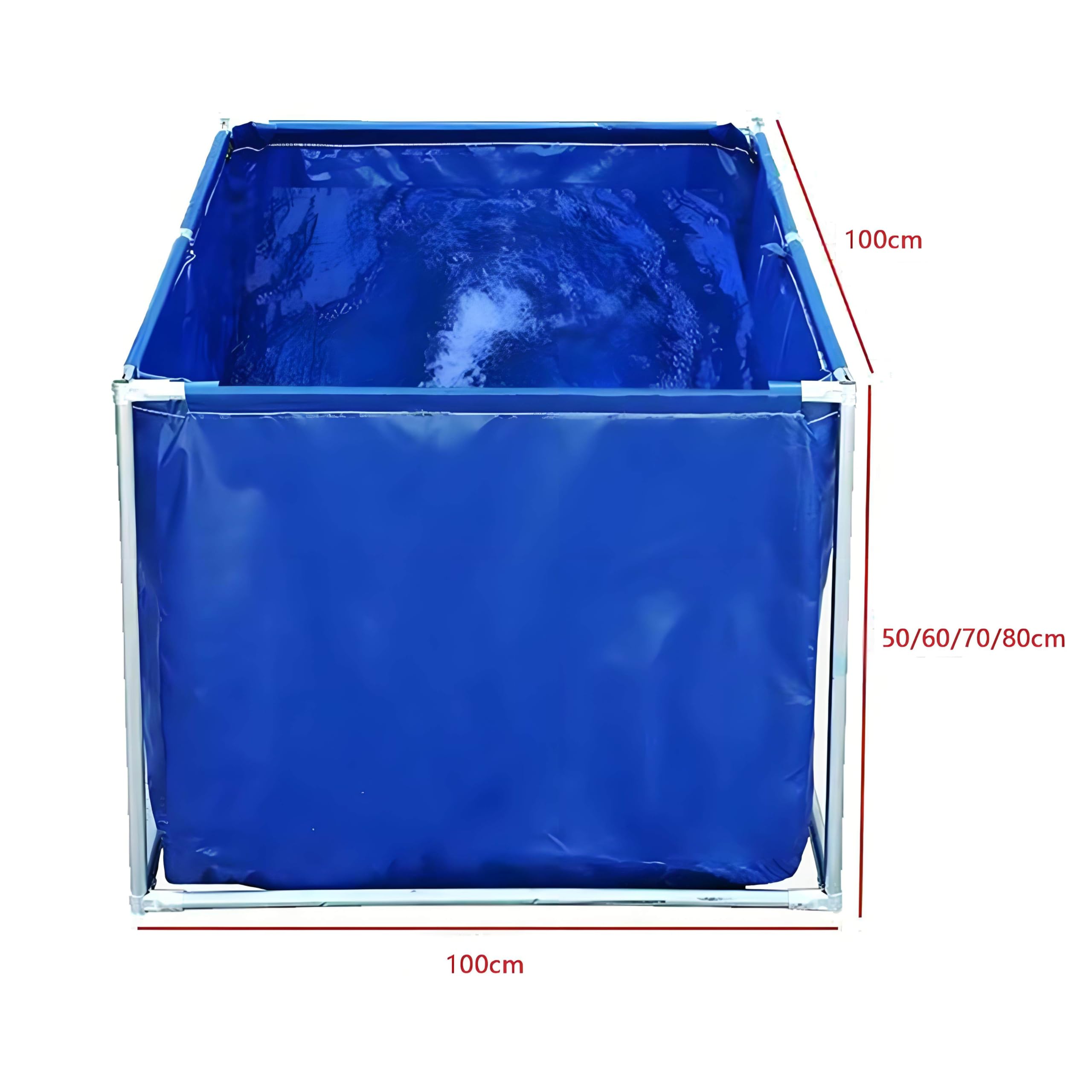 Laghetto per Pesci Portatile e Pieghevole in Tela - 1 m x 1 m x 0,5 m, laghetto da Esterno con valvola di Scarico, Adatto per Koi, Pesci d'Acqua salata e Piccoli Animali Domestici.