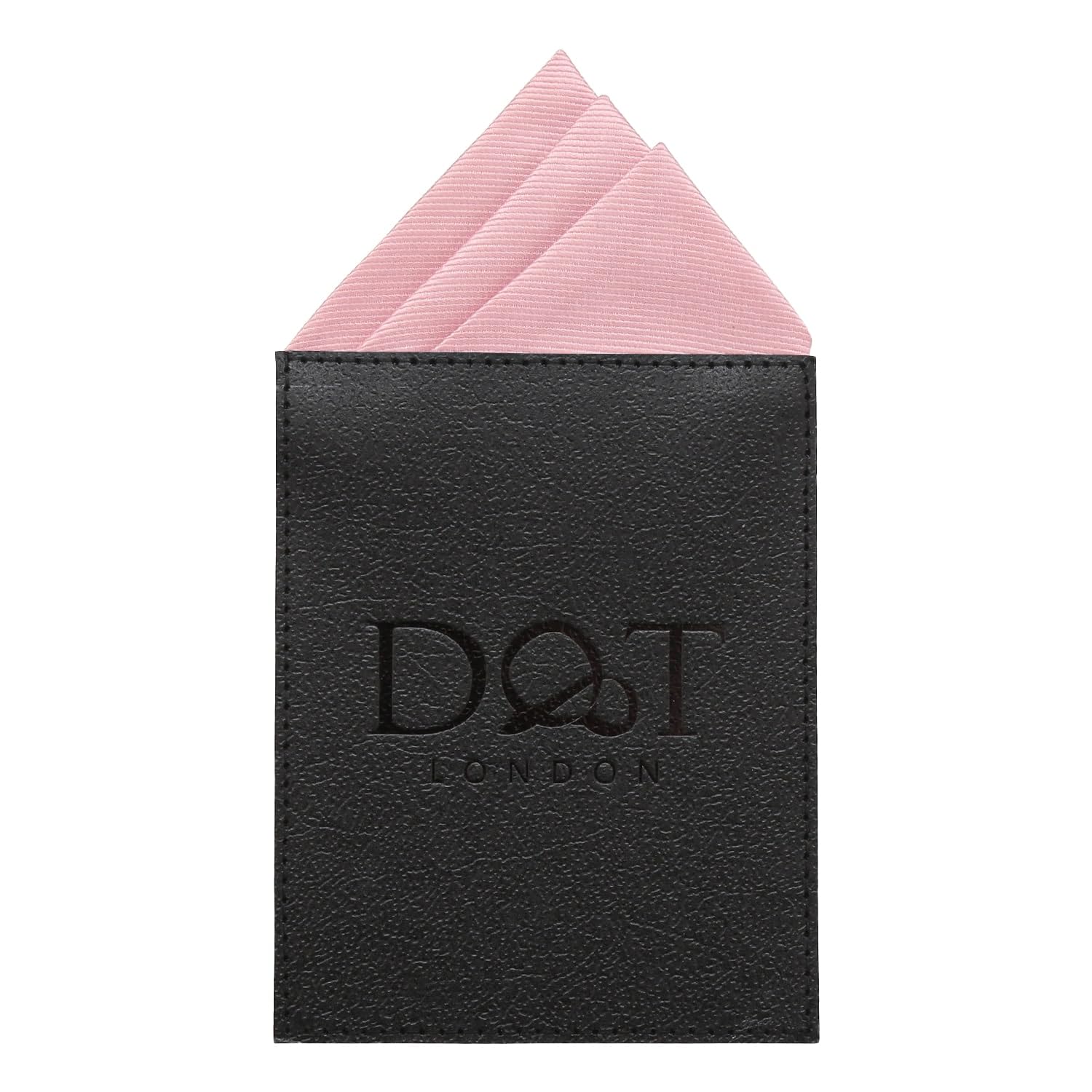 DQT Mens Plain Twill Pre-Folded Pocket Square - Wedding, Business & Formal Suit Handkerchief - Dusty Pink - One Peak