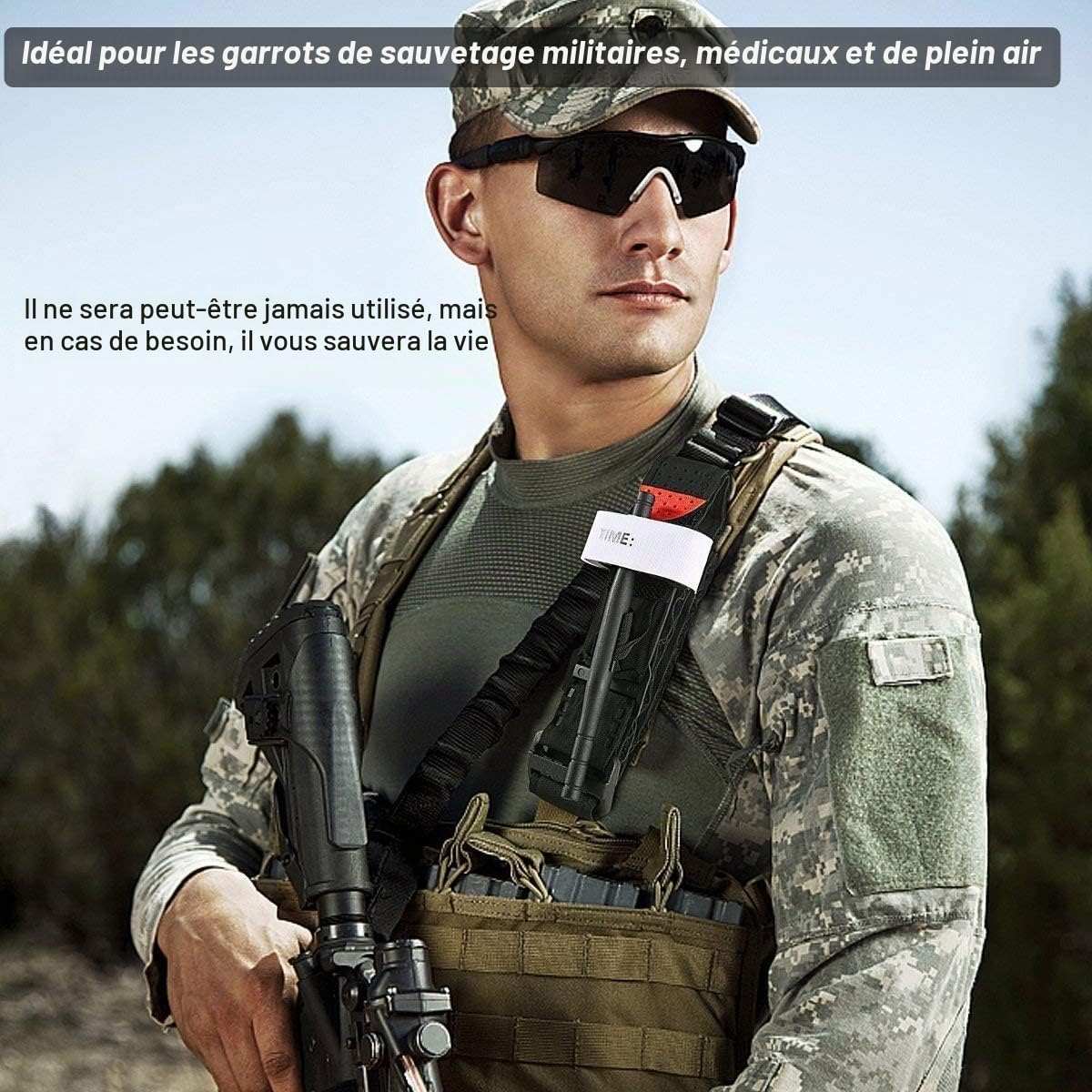 2 Pièces Garrot Tourniquet,Tactique Kit d'urgence,Tactical Tourniquets pour Camping,Tactical Tourniquets Pansement,pour Le Contrôle de la Perte de Sang Kits de Randonnée et d'urgence