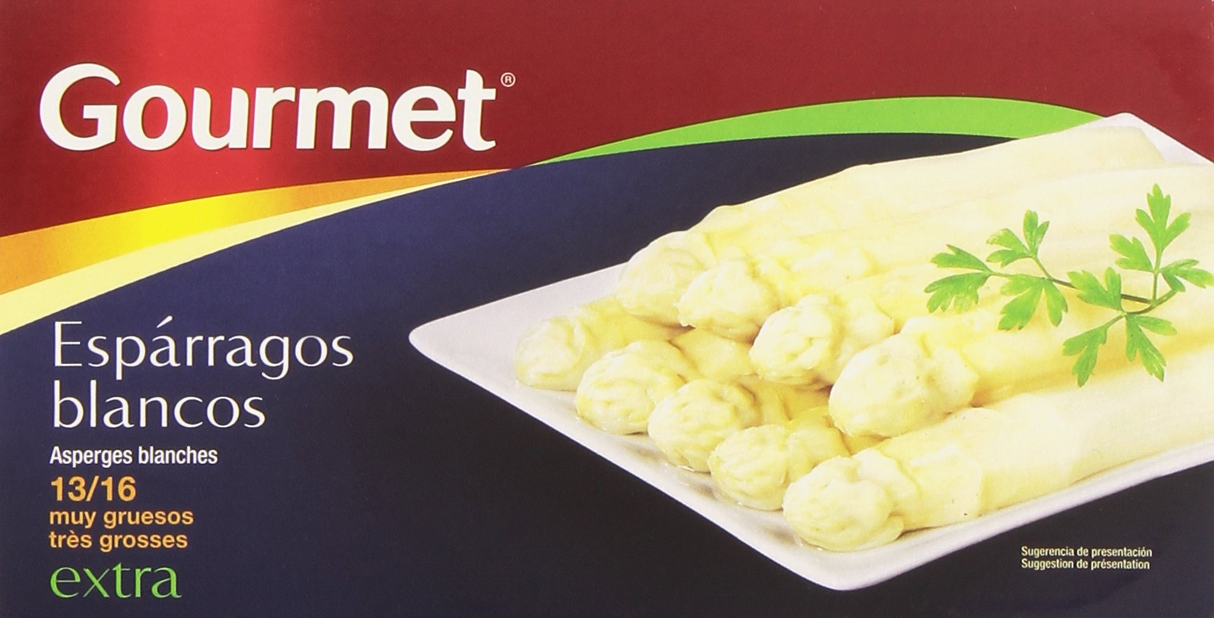 Marca Blanca - Gourmet Espárragos Blancos Extra 13/16 Muy Gruesos, 425g