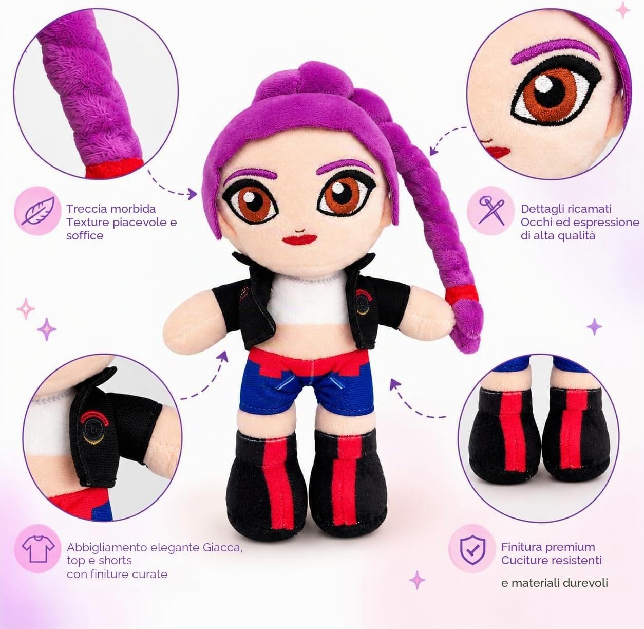 K-POP Set 3 Rumi Mira Zoey Plüschtier – Höhe 20 cm – offizielle koreanische Trio-Puppen – weiche Sammelfiguren – Mehrfarbig
