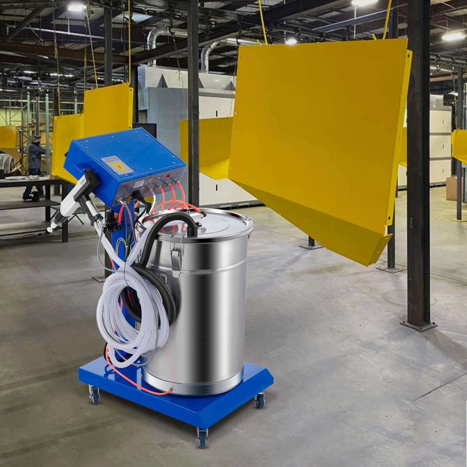 Macchina di verniciatura a polvere elettrostatica 45L 50W con verniciatura a spruzzo di polverizzazione 450g per minuto Wx-958 Sistema di rivestimento in polvere