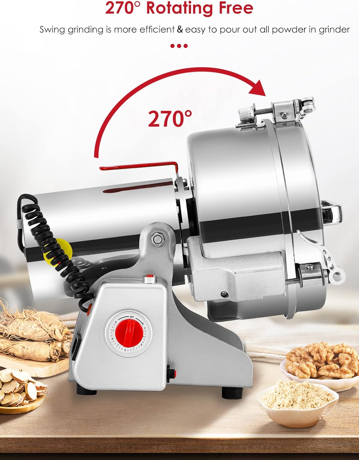 Suреr Sаlе 🛒 Moongiantgo 2500g Grain Mill Grinder Commercial Spice Grinder 3600W Electric Superfine Powder Grinding Machine Stainless Steel Pulverizer Dry Grinder (2500g Swing, 110V) Blасk Frіdау - 80% оƒƒ Moongiantgo 2500g Grain Mill Grinder Commercial Spice Grinder 3600W Electric Superfine Powder Grinding Machine Stainless Steel Pulverizer Dry Grinder (2500g Swing, 110V)