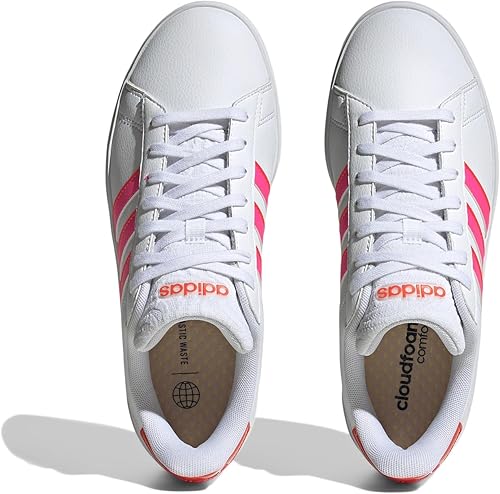 Miniatura 2 de adidas Tenis Grand Court 2.0 para mujer, Calzado BlancoRosa LucidoRojo Brillante
