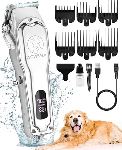 Cortapelos para perros para peluquería Kit de cortadora de pelo para perros para abrigos gruesos y pesados, afeitadora inalámbrica para mascotas -