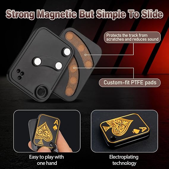 Fidget Toys Adults - Pendants Magnetic Fidget Slider to Relieve Stress, Tension, Anxiety - Improve Focus - Find Inspiration Portable Design (Black)