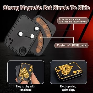 Fidget Toys Adults - Pendants Magnetic Fidget Slider to Relieve Stress, Tension, Anxiety - Improve Focus - Find Inspiration Portable Design (Black)