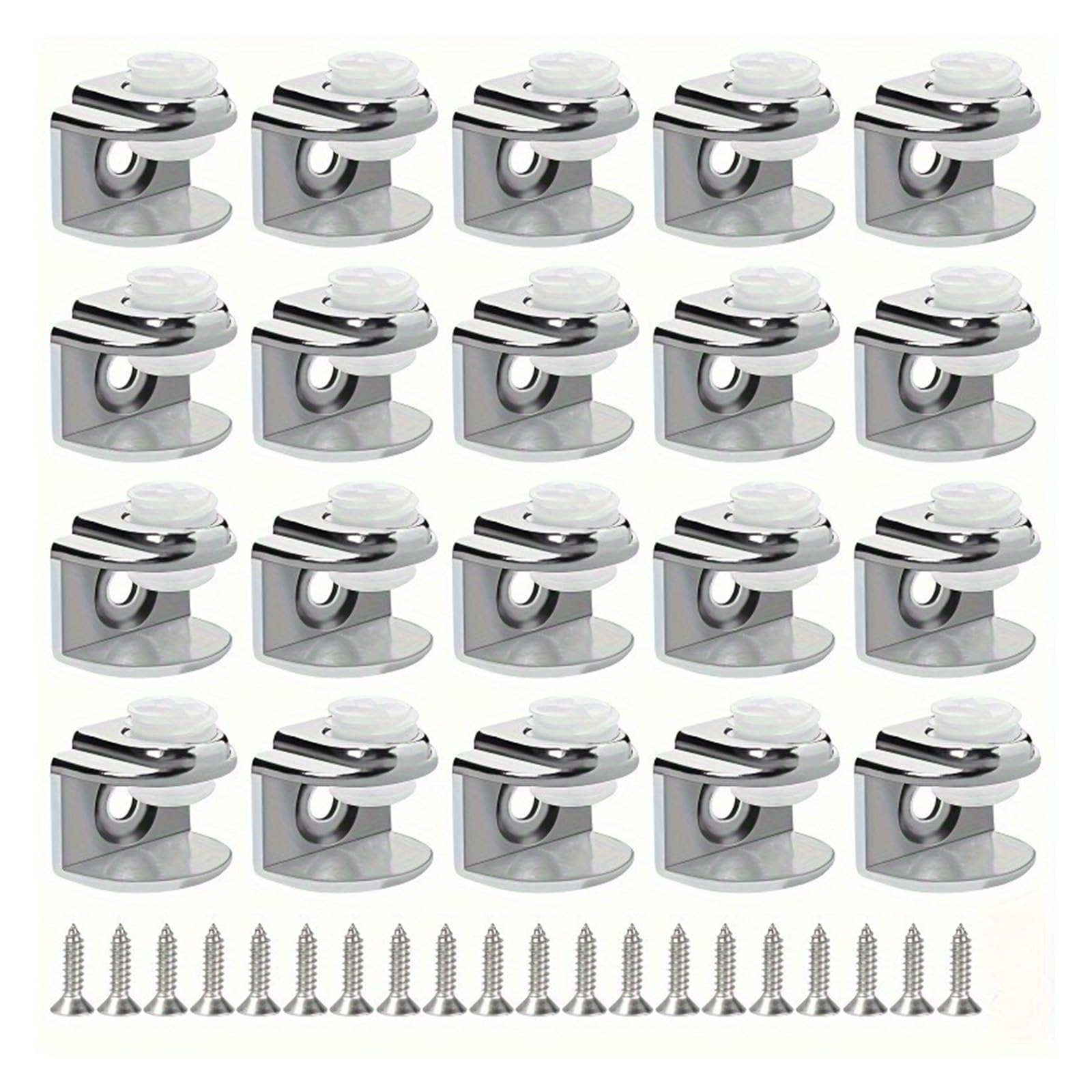 Pinzas para estantes de cristal regulables y soportes de aleación de zinc para baldas de 4-9 mm