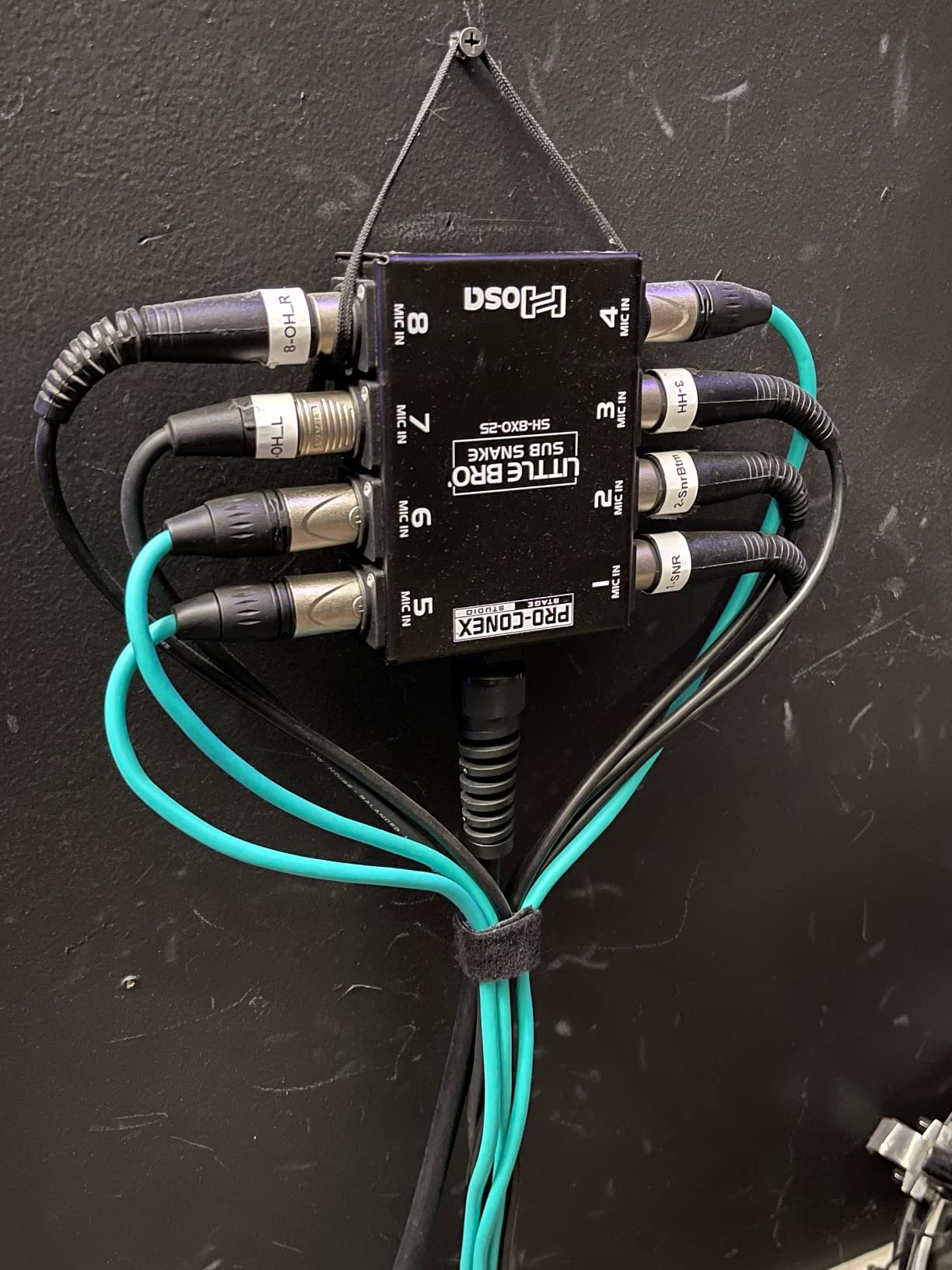 HOSA ProConex Little Bro' Sub Snakes XLR x 8 (50 Feet) (Black) (8 Channel) and