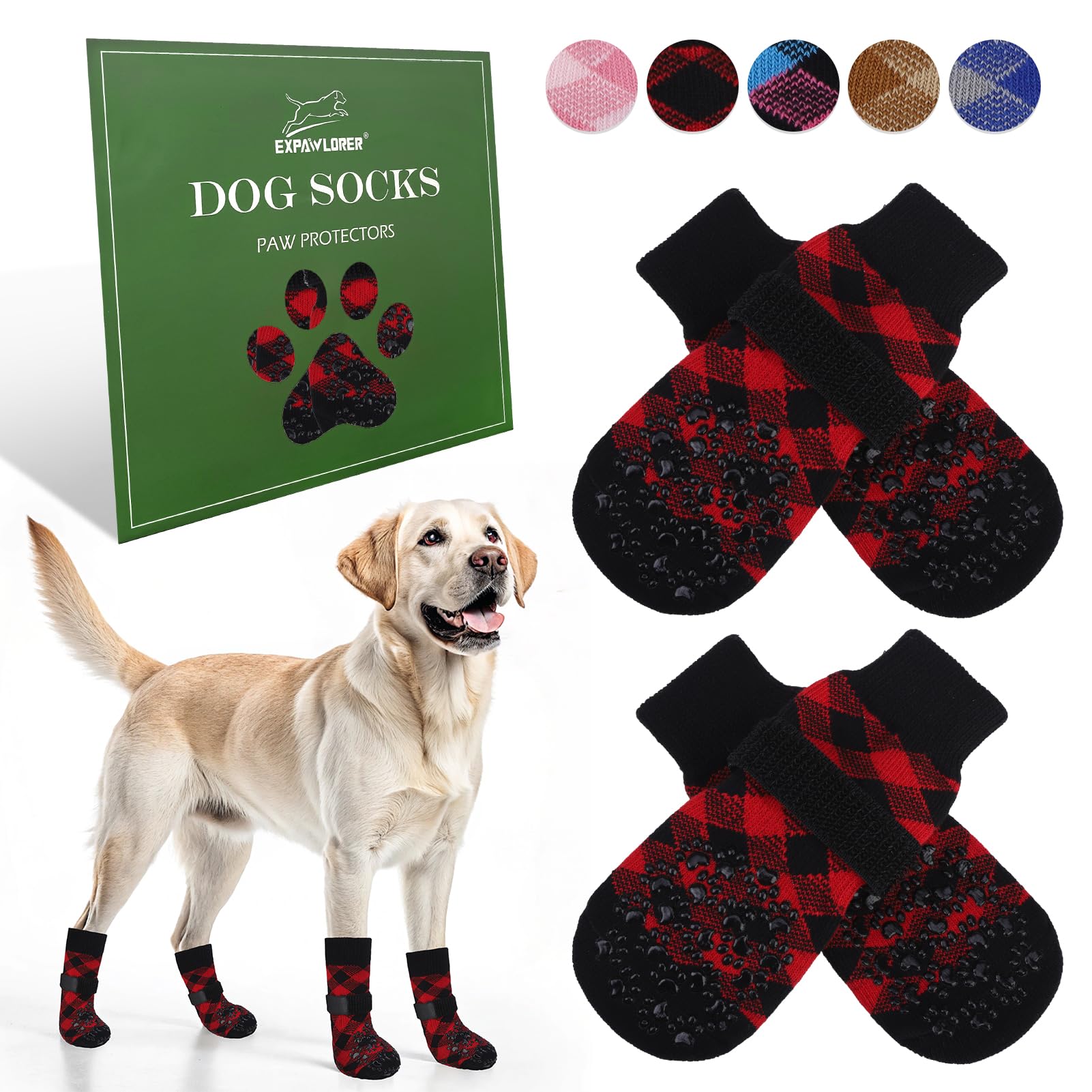 EXPAWLORER Dog Socks to Prevent Licking Paws