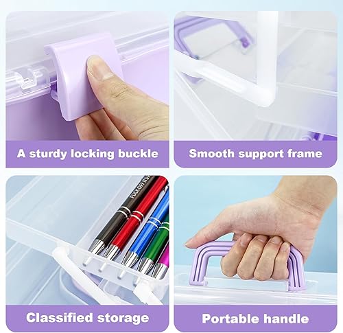 Miniatura 10 de Organizadores y almacenamiento de cajas de aparejos, organizadores y almacenamiento de manualidades de 10 pulgadas, caja de costura de tres capas