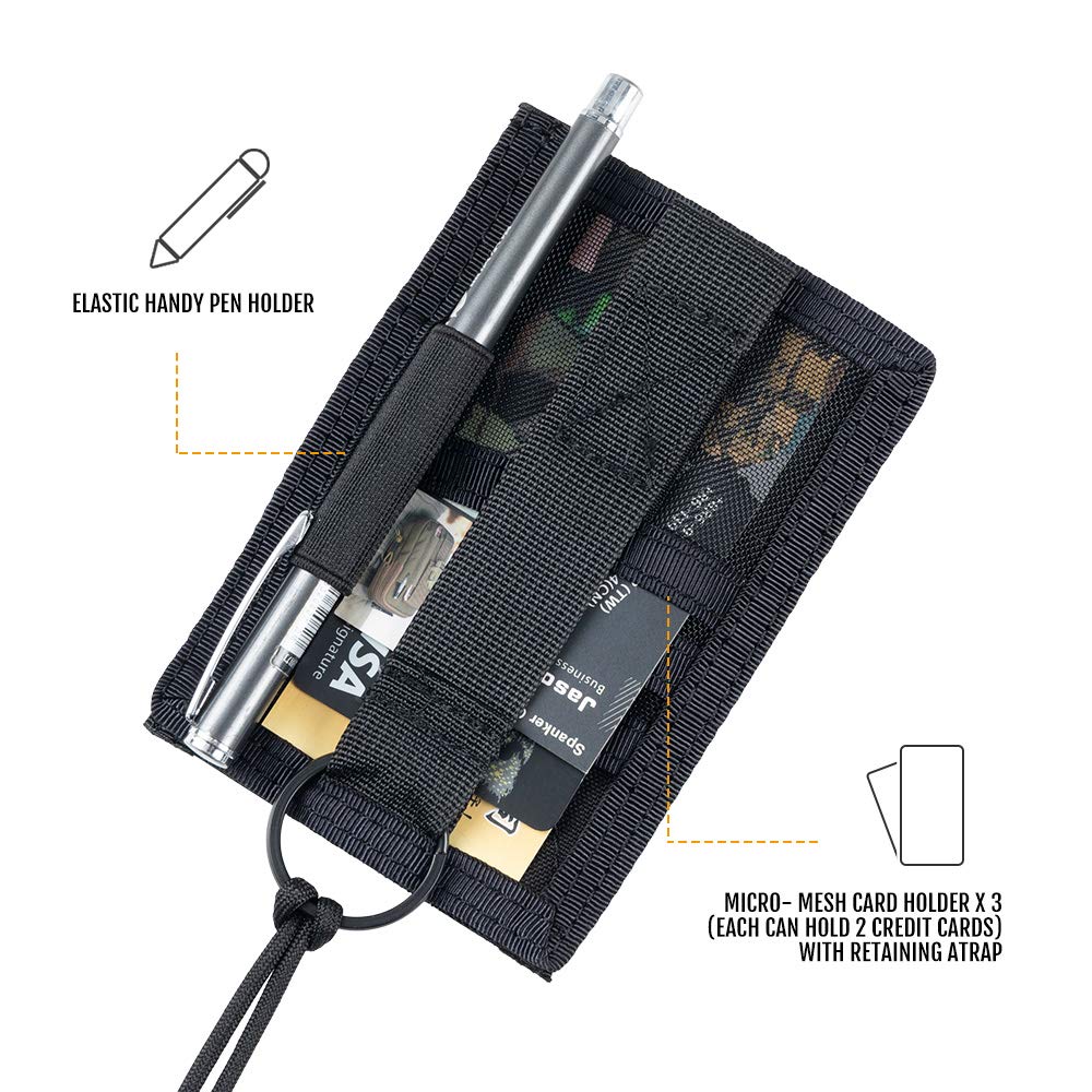 ALG ID Cards® Portafoglio Nero Per Carte D'identità, Cordino Nero, Cordino Da Collo Con Clip In Metallo E Rilascio Di Sicurezza Per Porta Pass - Foto 9