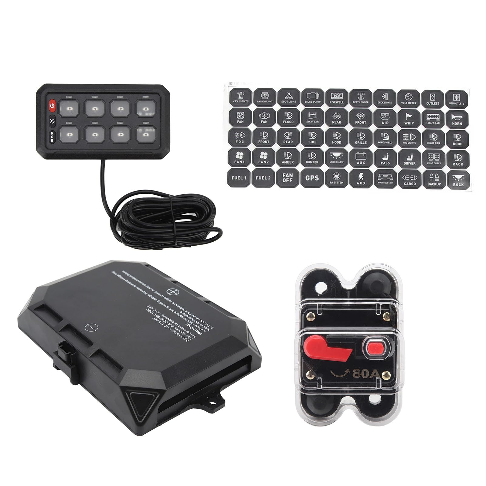 Amazon.com: 8 Gang Switch Panel Circuit Control On Off Switch Panel ...