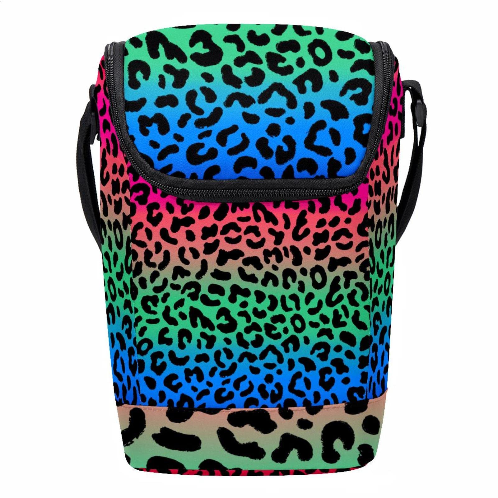 Fiambrera para el trabajo con estampado de leopardo y bolsa de almuerzo térmica unisex