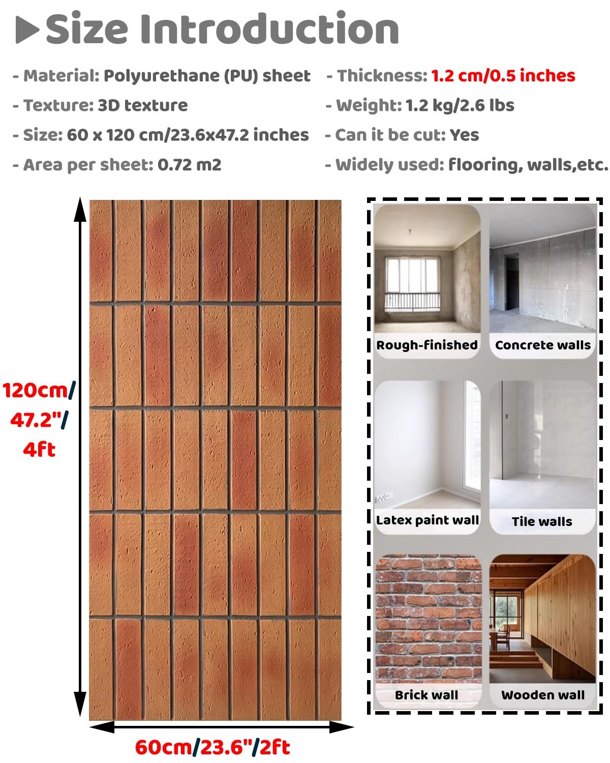 Pannelli Decorativi per Pareti Pannelli Murali 3D Effetto Pietra, Parete con Sfondo TV, Rivestimento da 120 cm, Pannello di Rivestimento per Doccia Esterna del Bagno(5 Pack)