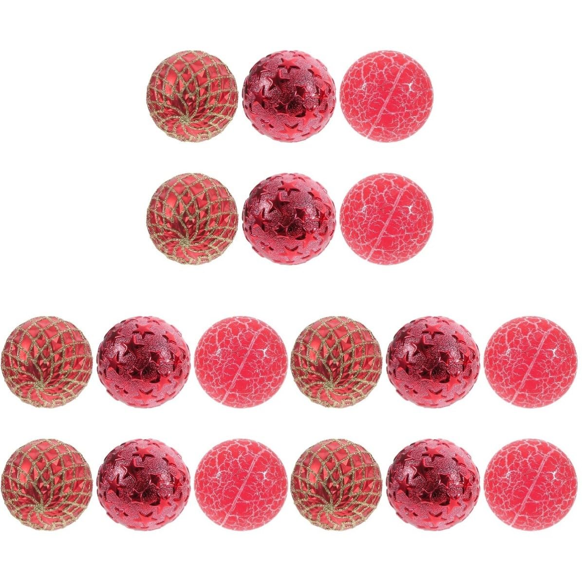 Didiseaon 36 Pezzi Palline di Natale Rosse in Plastica, Facili da Appendere | Decorazioni Classiche per Feste di Natale al Chiuso, Ornamento per Albero, Stile Tradizionale