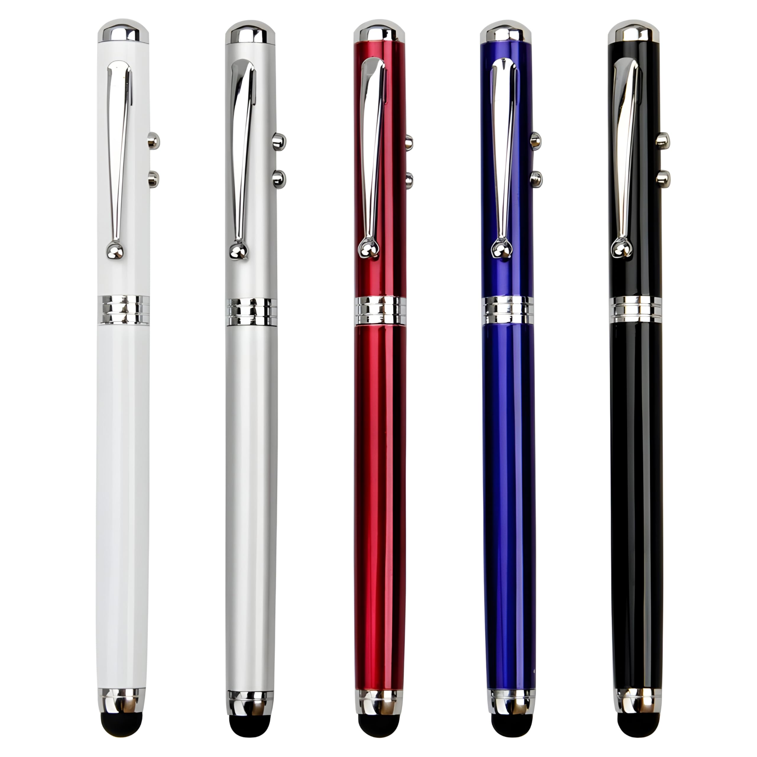 Pack of 1 Metal multi-function pen, touch screen stylus, flashlight with white light, infrared, creative Christmas and birthday gifts (White)-image-18