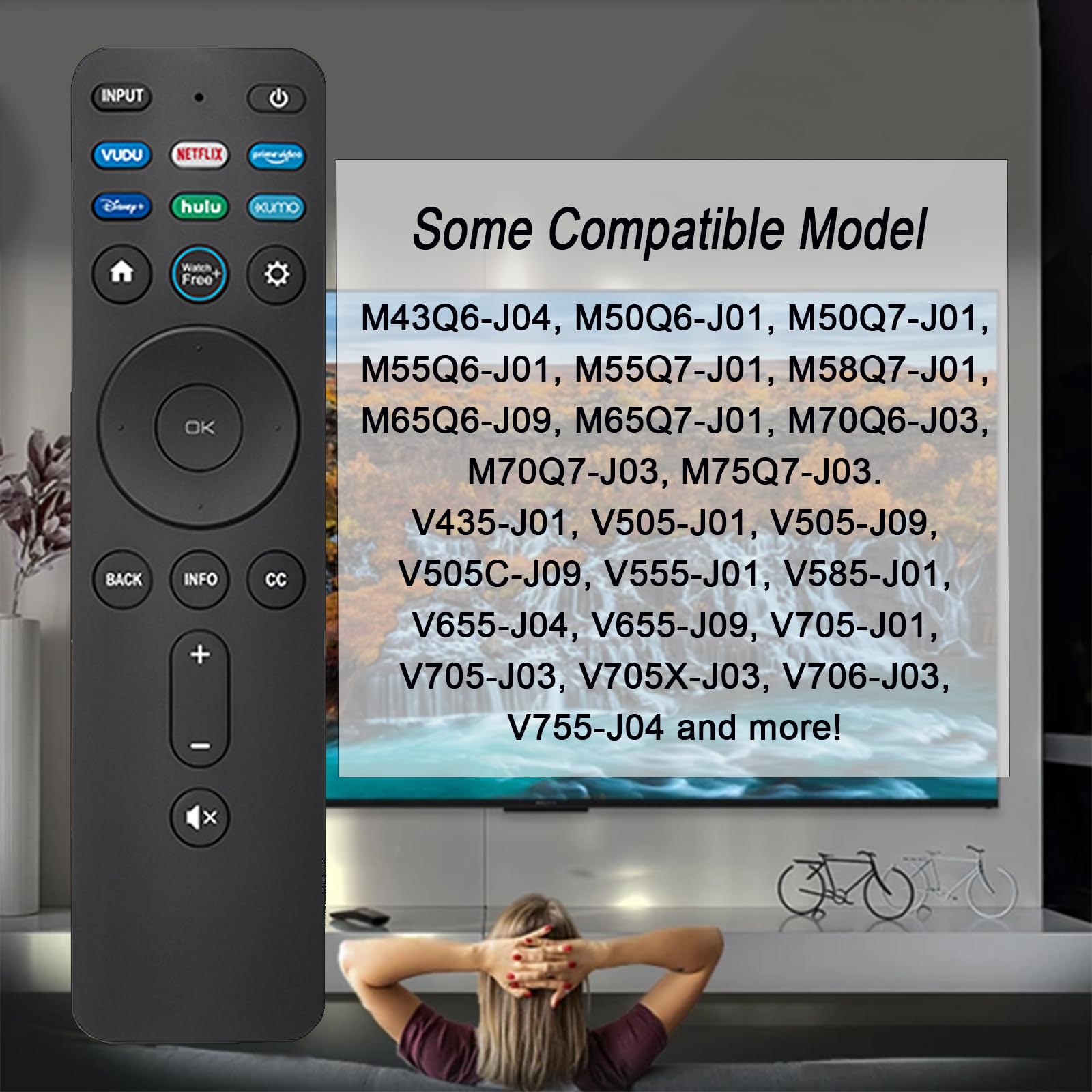 Confezione da 2 telecomandi universali XRT260 per Smart TV Vizio, telecomando compatibile con tutte le Smart TV Vizio 4K Smartcast V-Series M-Series P-Series D-Series con tasti di scelta