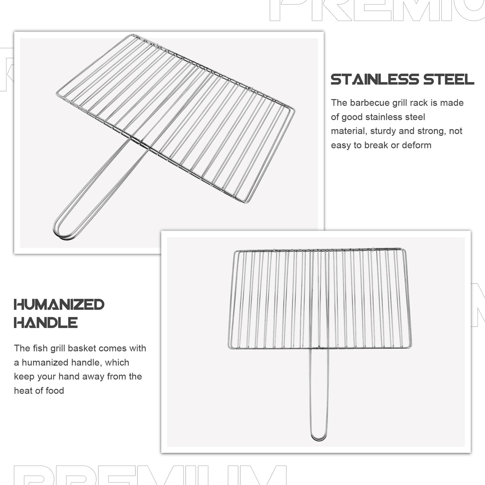 Cestello Grill per Pesce in Acciaio Inox per Barbecue Esterno