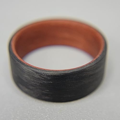 Miniatura 2 de CORE CARBON RINGS - Handmade Ring Band - Men's or Women's Carbon Fiber Ring with Copper Composite Interior, Matte Finish, Flat Black Band, Durable,