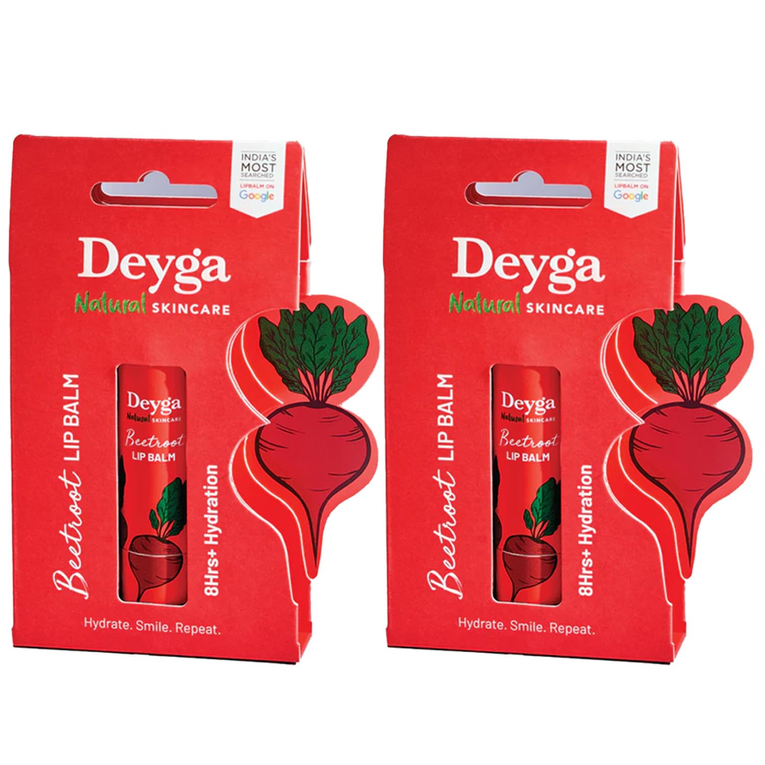 Deyga Beetroot Lip Balm | Tinted Lip Care | For Dry & Chapped Lips | For Pigmented Lips | For Women & Men (Pack of 2, Stick Lip Balm)