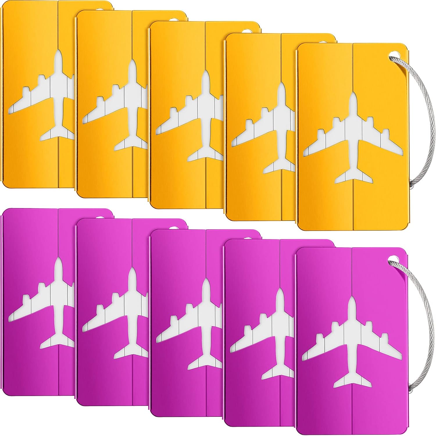 10 Pieces Luggage Tags Business Card Holder Aluminium Metal Travel ID Bag Tag for Travel Luggage Baggage Identifier (Mixed Colors) : Clothing, Shoes & Jewelry