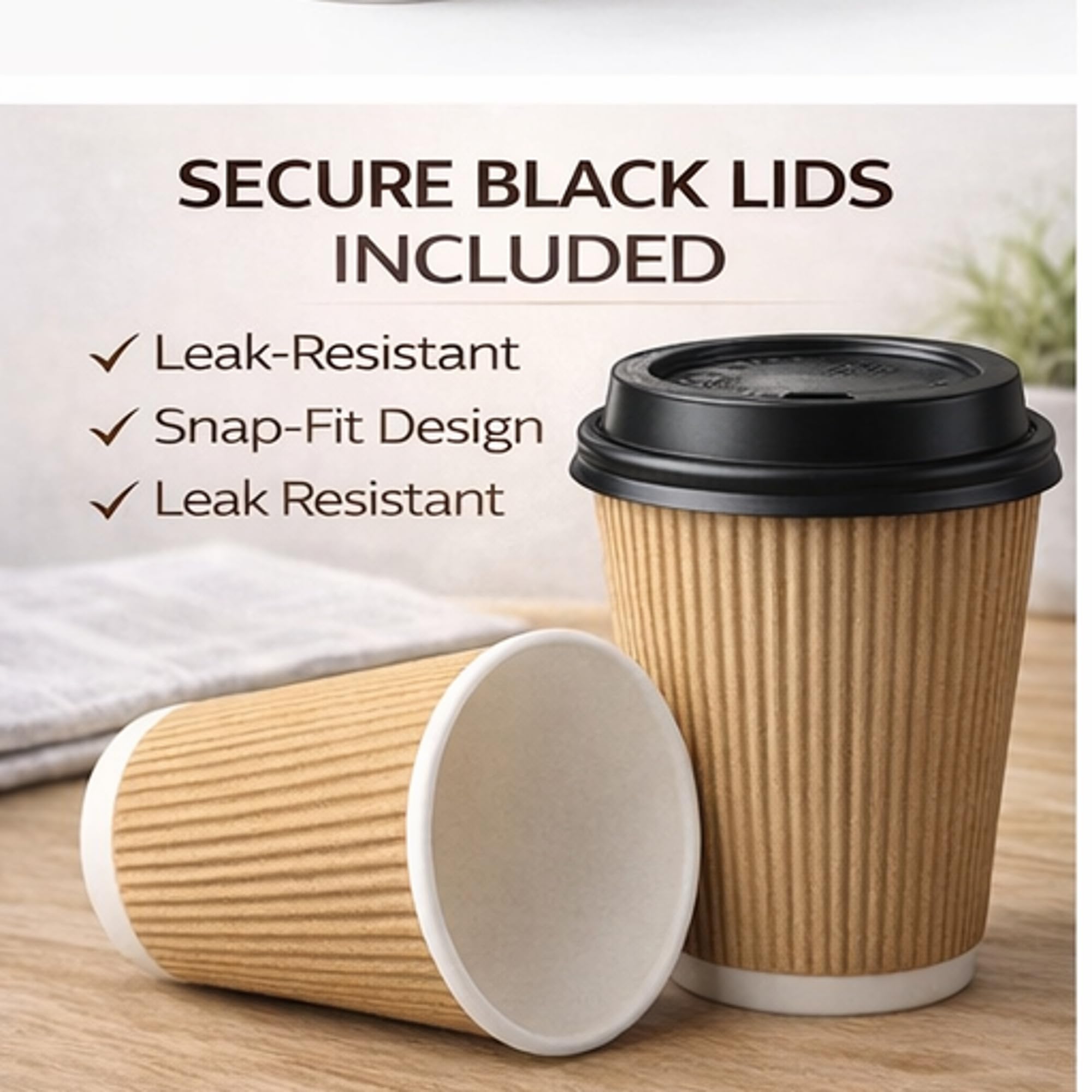 50pk 8oz Kraft Paper Cups with Lids thumbnail 5