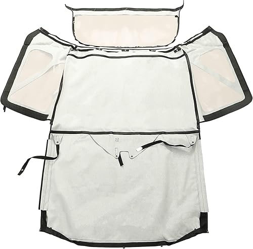 Miniatura 5 de HECASA Repuesto superior suave compatible con Suzuki Sidekick Geo Tracker 1988-1994, vinilo de tela de vela, negro, ventanas tintadas