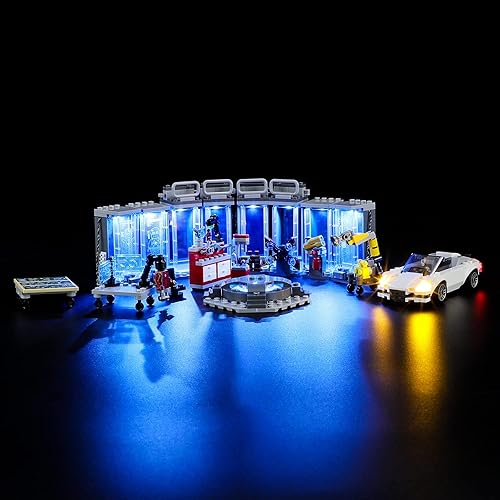 BRIKSMAX Kit de iluminación LED para LEGO-76216 Iron Man Armory, compatible con el modelo de bloques de construcción Lego Marvel, no incluye el