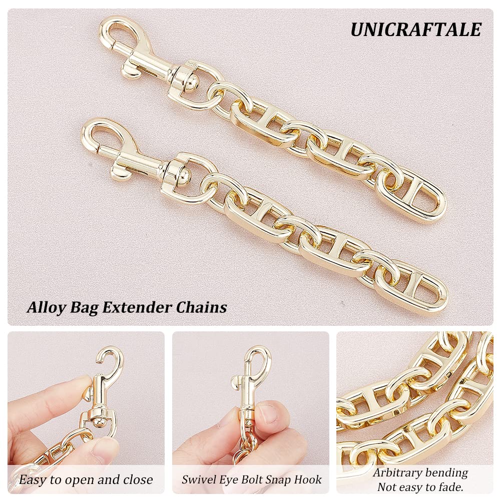 UNICRAFTALE 2Pcs Catene Di Estensione Per Borsa Tracolla A Catena Per Borsa In Lega 12cm Platino Tracolla Per Tracolla Catene Di Estensione Per