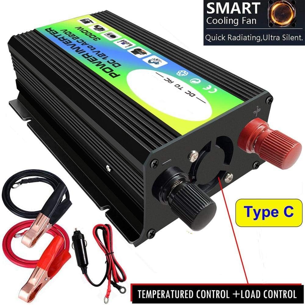 Inversor,Inversor Onda Pura 3000W 12V a 220V / 110V ACTUALIZADOR DE POTERA DEL CAPA CONVERADOR ADAPTADOR DE CARGADOR DE USB DUAL USB Transformador de voltaje modificado