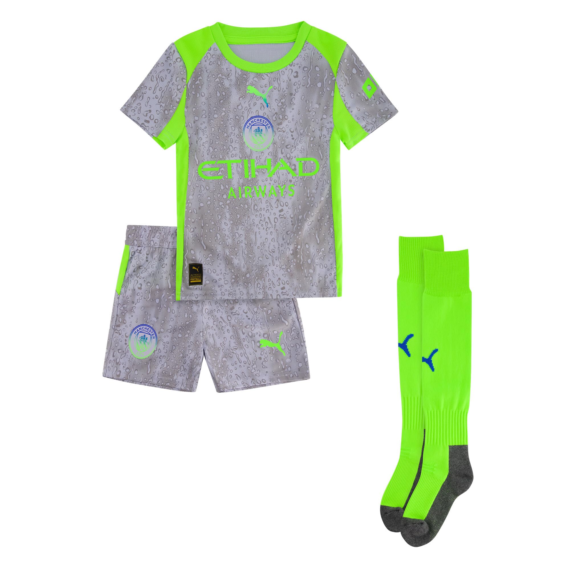 Puma Manchester City 25/26 3Rd Minikit, Green, Size 3-4 Years