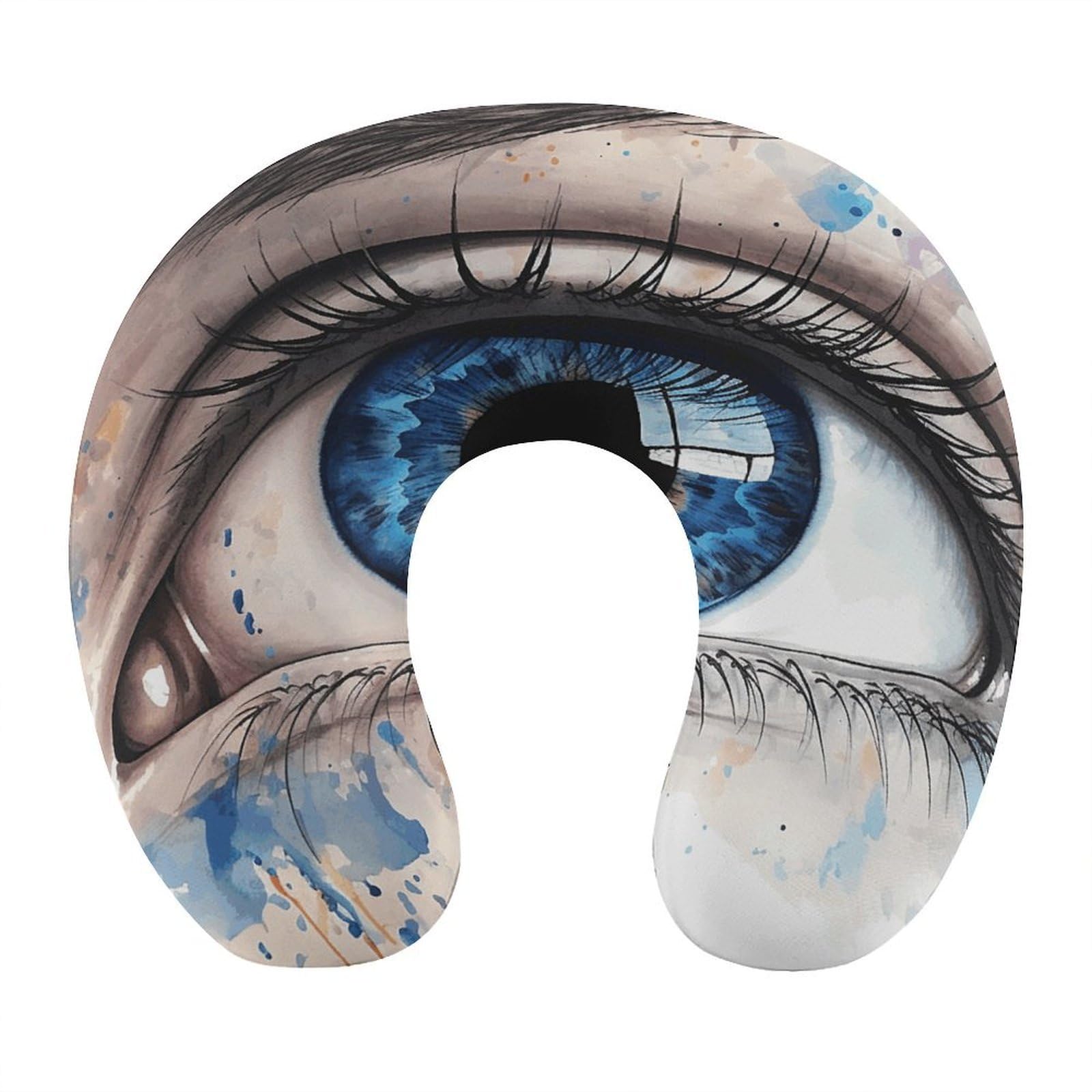 LZQPOEAS Blue Eye Neck Pillow U Shaped Travel Pillow Comfortable Memory Foam Pillow Portable Neck Support Lightweight Headrest for Airplane Car Home Office Sleeping Traveling