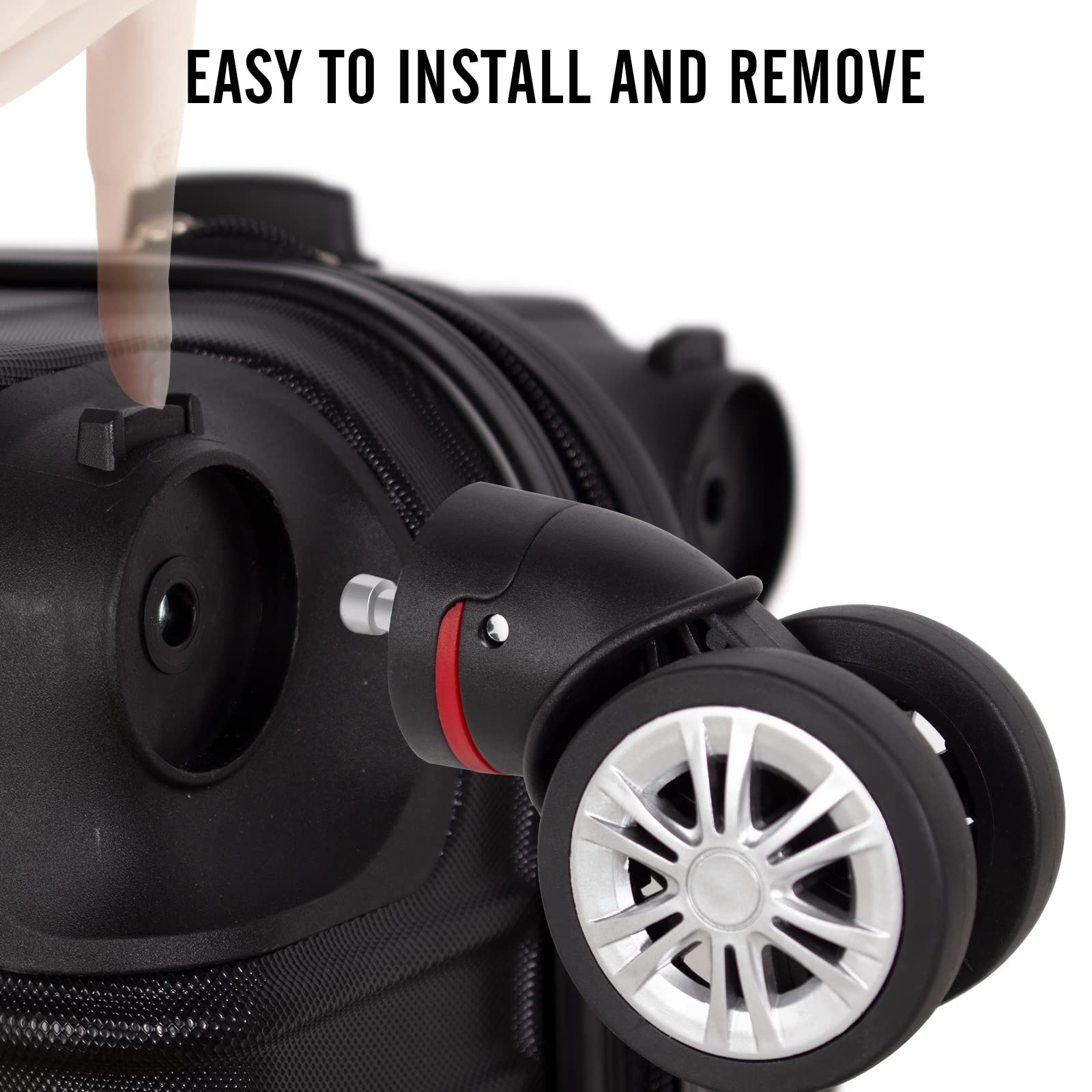 Todeco 4 Pièces Roues de Valise à Bagages, Non-universel, Uniquement pour les bagages Todeco, roulettes pivotantes durables pour Bagages, Roues de Rechange pour valises