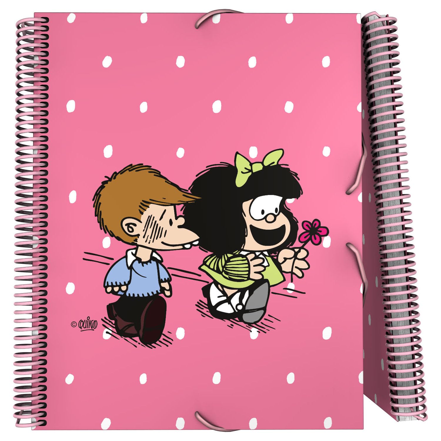 Grafoplas - School Folder with Transparent Sleeves, A4, Flexible Covers, 30 Polypropylene Linings, Mafalda Friends, Maxiplás, Perfect for Organizing Your School Supplies and Archiving Your Documents