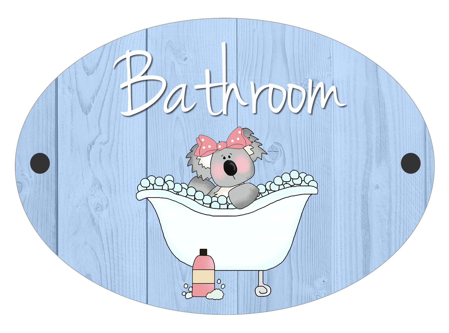 Bathroom Toilet Koala Fun Door Plaque Sign (Bathroom), 12.5 x 9 cm