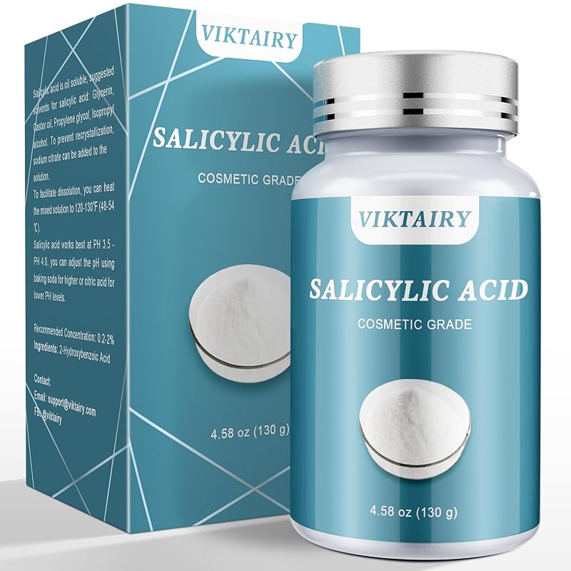 Pó de ácido salicílico Viktairy 130 g, grau cosmético