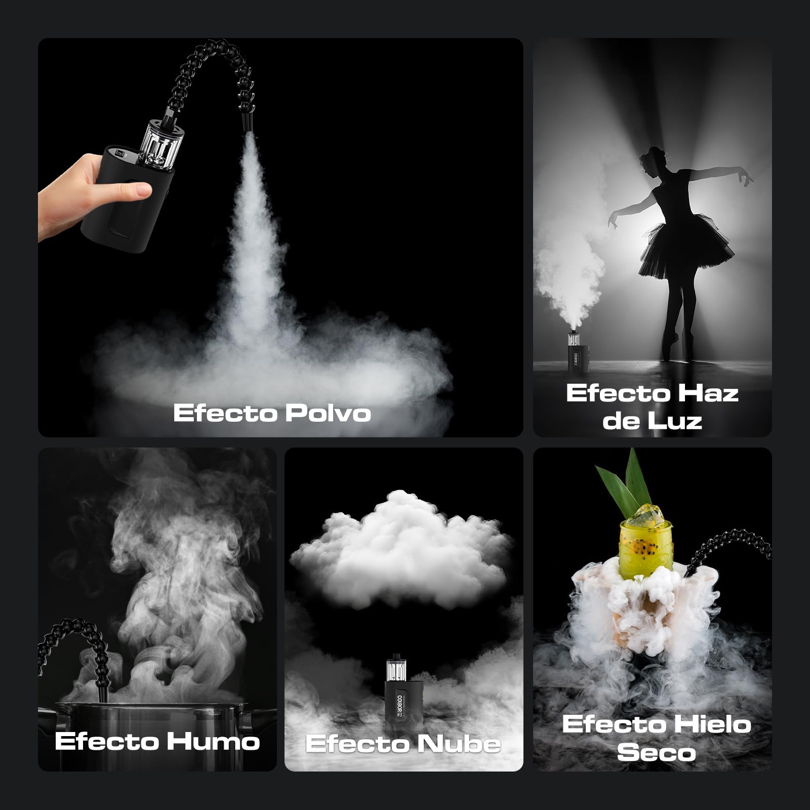 COLBOR CF3 Máquina de Humo Portátil con Control Remoto | Mini Máquina de Niebla de Mano con Protección contra Inclinación de 60° para Fotografía Fiestas Escenas Cosplay Halloween