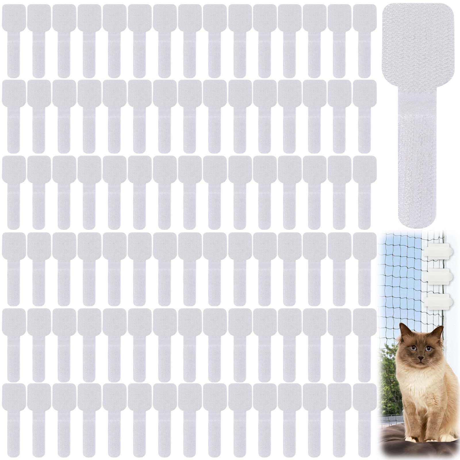 Crochets Adhésifs Pour Filet à Chat – Lot De 50, Transparents, Sans Perçage, Résistants Aux UV