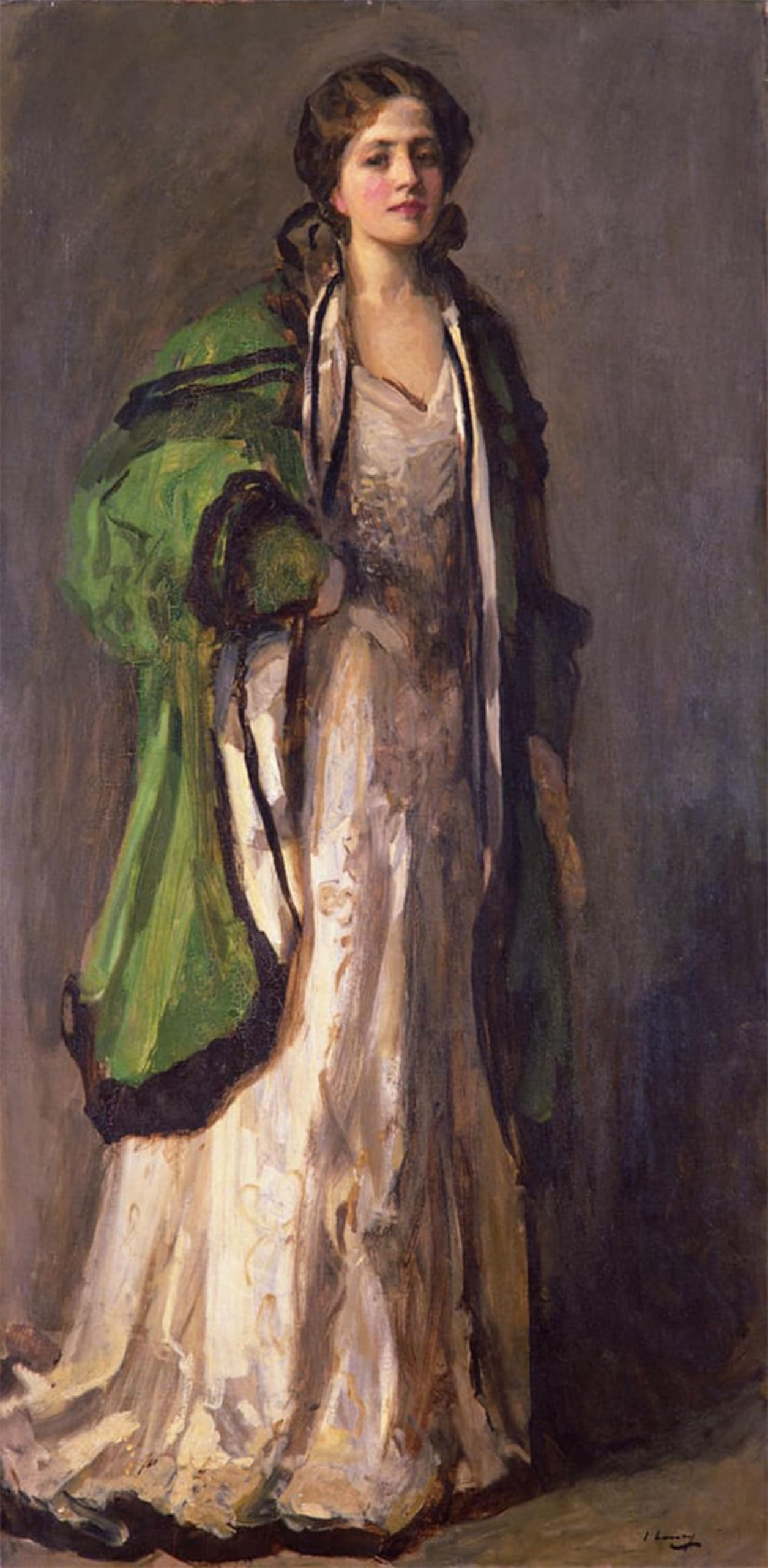 ARTXLXXBN Famous Prints Artwork Pictures Poster Painting Art Portrait of a Lady in a Green Coat by Lavery Artwork Landscape Pictures for Home Decor 60x90cm