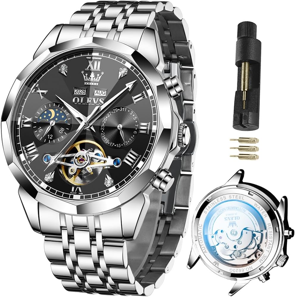 OLEVS Watch for Men Automatic Stainless Steel Business Dress