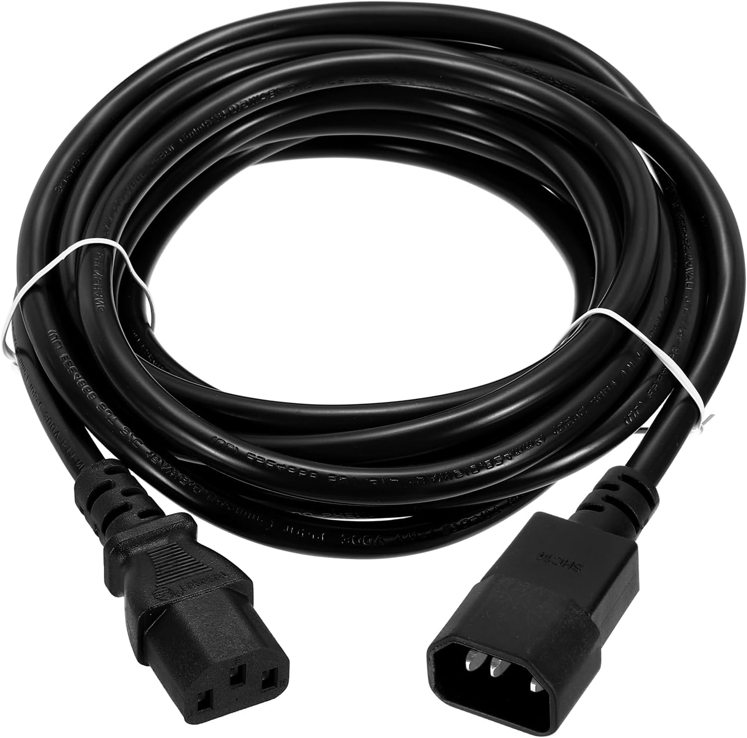 MECCANIXITY 10ft 18 AWG Black 18/3 Universal Power Cord C14 to C13 10A 250V 3-Prong Extension PDU Power Cables for PC,Computer,Printers,TV,AC Adapter,Laptop,Monitor