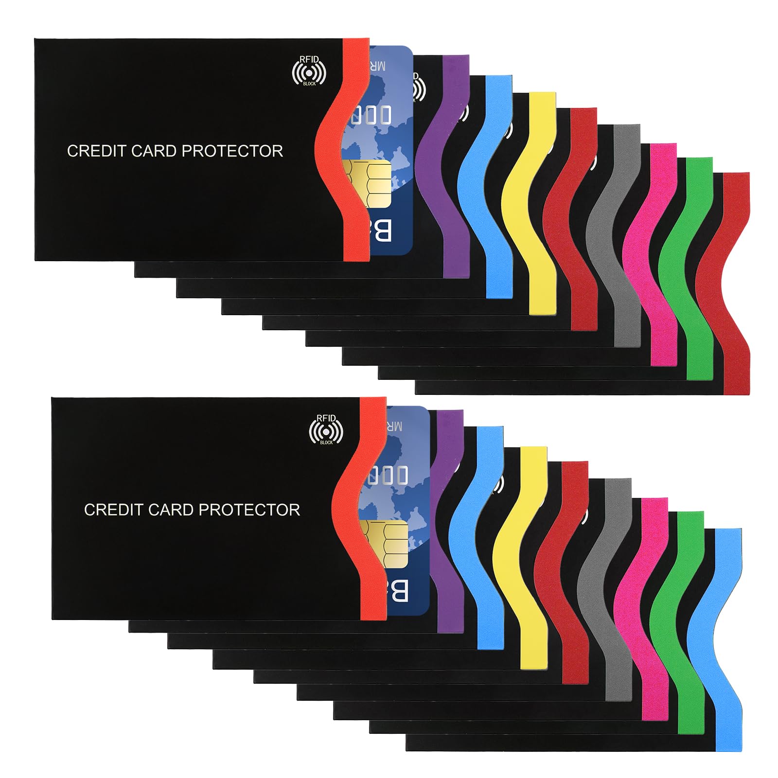 Gjinxi Travel RFID Blocking Sleeves, 18Pcs Premium RFID Card Holder Smart Slim Profile Design Card fit in Any Pocket or Purse Prevent Electronic Theft for Credit Debit Card Passport